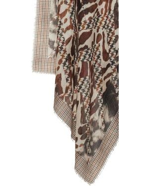 Pierre Louis Mascia Sjaal Met Pied-De-Poule Print - Bruin