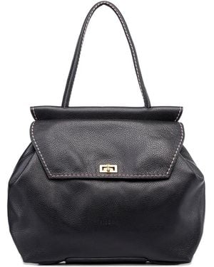 VISONA Cleo Turn-Lock Shoulder Bag - Black