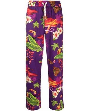 Palm Angels X Moncler All-Over Floral-Print Track Pants - Red