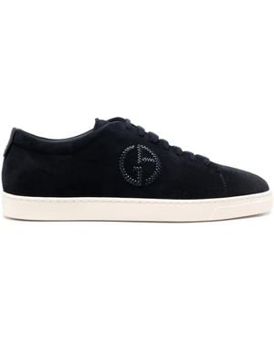 Giorgio Armani Refined Sneakers With Soft Leather Upper - Blue