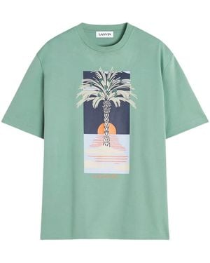 Lanvin T-Shirt mit grafischem Print - Grün