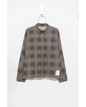 Satisfy Check-Print Long-Sleeve Shirt - Gray