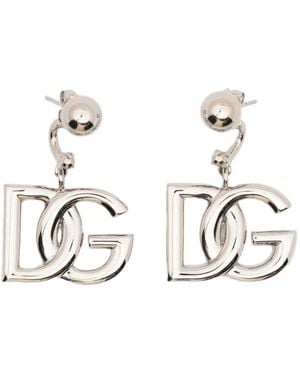 Dolce & Gabbana Ohrringe Mit Logo - Weiß
