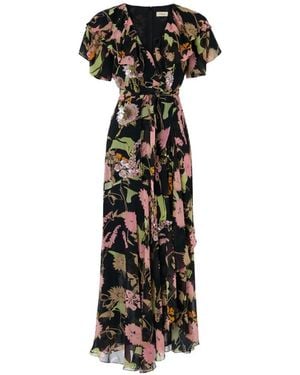 Temperley London Maisie Sequin-Embellished Floral-Print Dress - Black