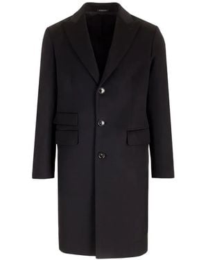 Al Duca d'Aosta Peak-Lapels Single-Breasted Coat - Black