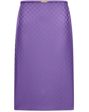 Gucci Gg Midirock Aus Seiden - Lila