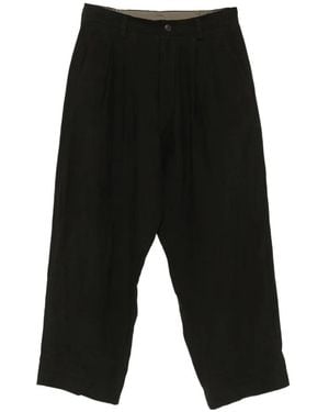 Ziggy Chen Pleated Buttoned Pants - Black