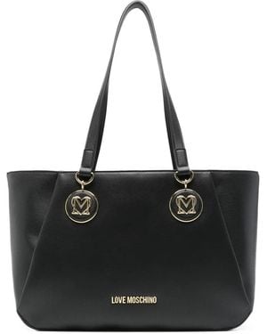 Love Moschino Logo-Plaque Tote Bag - Black
