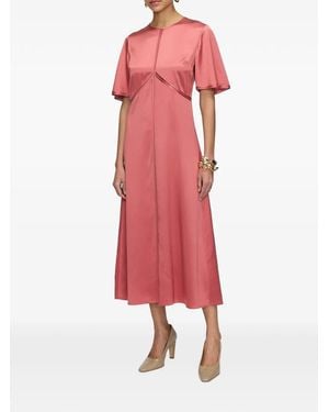 JOSEPH Aura Silk-Satin Midi Dress - Red