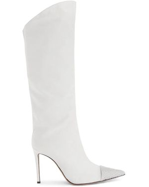Alexandre Vauthier 90Mm Leather Boots - White