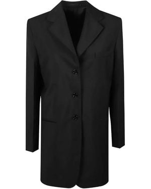 Jil Sander Single-Breasted Notched-Lapel Coat - Black