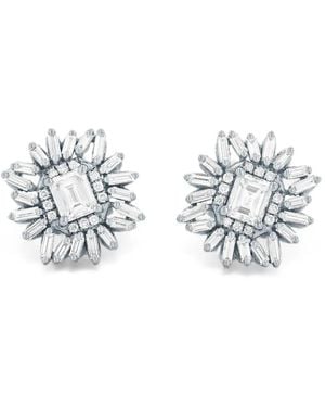Suzanne Kalan Diamond-Embellishsment Earrings - White