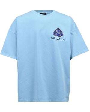 BREATH Logo-Print T-Shirt - Blue