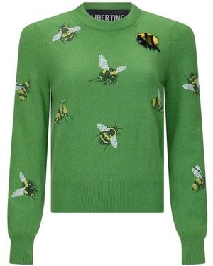 Libertine Buzz Off Bee-Embellished Sweater - Green