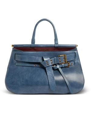 Antonio Marras Medium Tanit Buckled-Strap Tote Bag - Blue