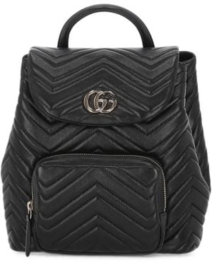 Gucci Gg Marmont Matelassé Backpack - Black