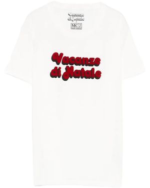 MC2 Saint Barth Logo Flock T-Shirt - Red