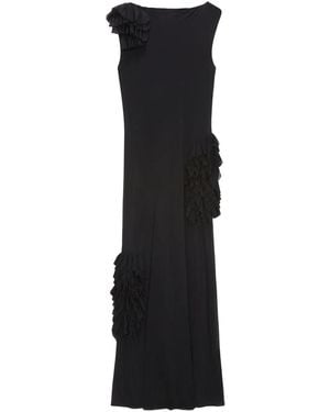 MSGM Ruffle-Detail Gown - Black