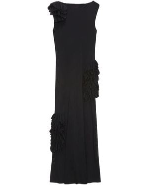 MSGM Ruffle-Detail Gown - Black