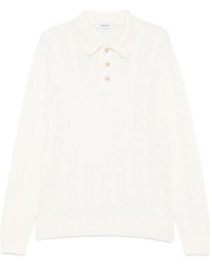 Gran Sasso Cable-Knit Logo Jumper - White