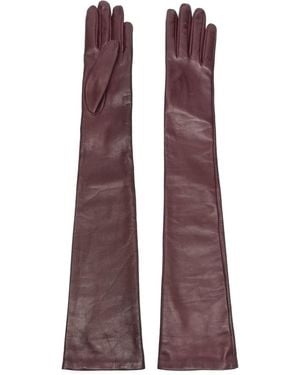 Ermanno Scervino Leather Gloves - Purple