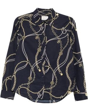 GANT Chain-Print Long-Sleeved Shirt - Blue