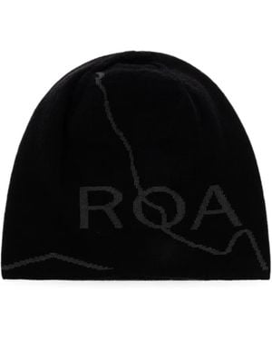 ROA Logo-Intarsia Beanie Hat - Black