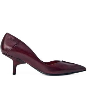 CAPASA MILANO Pointed-Toe Leather Court Shoes - Purple
