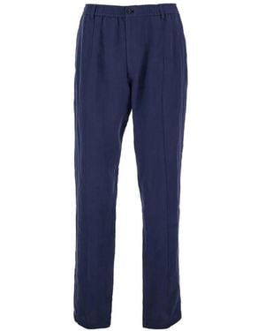 Emporio Armani Linen Trousers - Blue