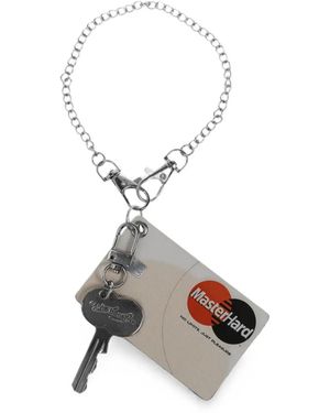 Carne Bollente Charm-Detail Chain Keyring - White