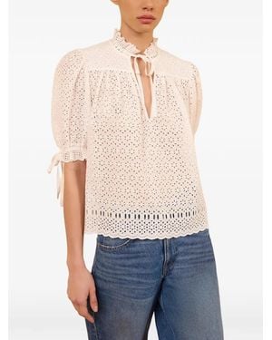 Ulla Johnson Alouette Broderie-Anglaise Top - Blue