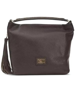 Pompei Donatella Braided-Handle Tassel Shoulder Bag - Grey