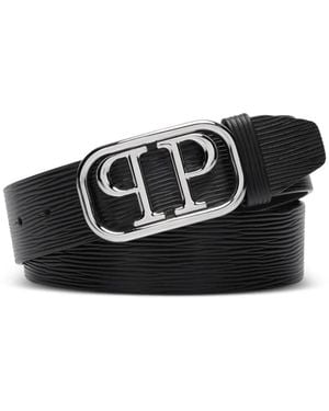 Philipp Plein Logo-Buckle Belt - Black