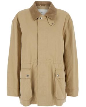DUNST Corduroy-Collar Jacket - Natural