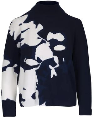 Akris Floral High-Neck Sweater - Blue