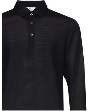 John Galliano Long-Sleeve Button Polo Shirt - Blue