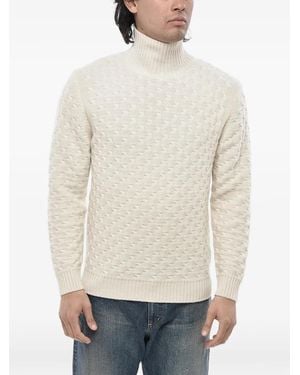 Paolo Pecora Cable-Knit Turtleneck Jumper - White