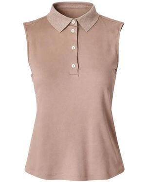 Gran Sasso Sleeveless Polo Top - Pink