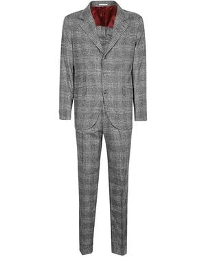 Brunello Cucinelli Prince Of Wales Check Suit - Gray