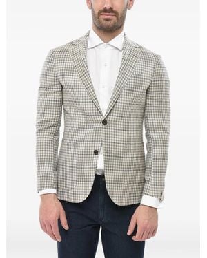 Corneliani Checked Single-Breasted Blazer - Gray