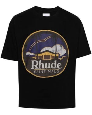 Rhude Como 1907 Lago Di Como Logo-Print Cotton-Jersey T