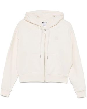 DKNY Felpa Con Cappuccio E Zip - Bianco