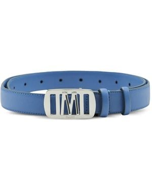 Moorer Ceinture À Boucle Logo - Blue