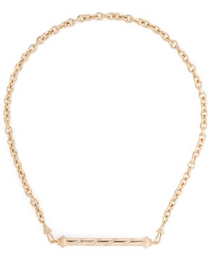 Marie Lichtenberg 18Kt Candy Cane Pendant On Rosa Classic Chain 37Cm Necklace - White