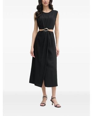 GAUDI Cut-Out Buckled Midi Dress - Black