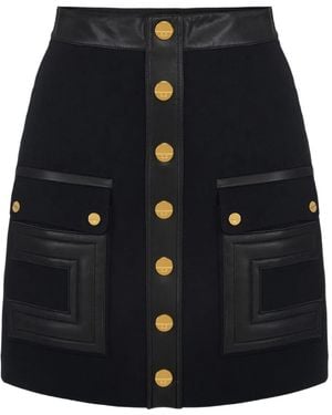Elisabetta Franchi Button-Embellished Mini Skirt - Blue