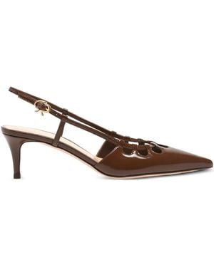 Gianvito Rossi Eloise 55mm カットアウト パンプス - ブラウン