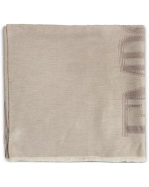 Emporio Armani Logo-Jacquard Scarf - Natural