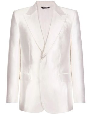 Dolce & Gabbana シルク シングルジャケット - ホワイト