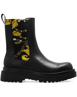 Versace Jeans Couture Stivali Con Stampa Chain Couture - Nero